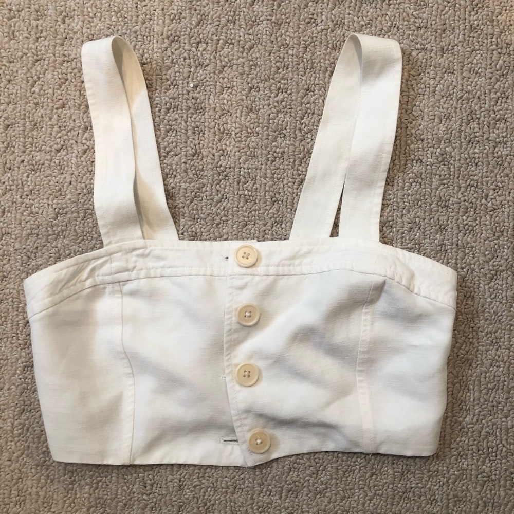Aritzia Wilfred Crop Linen Top